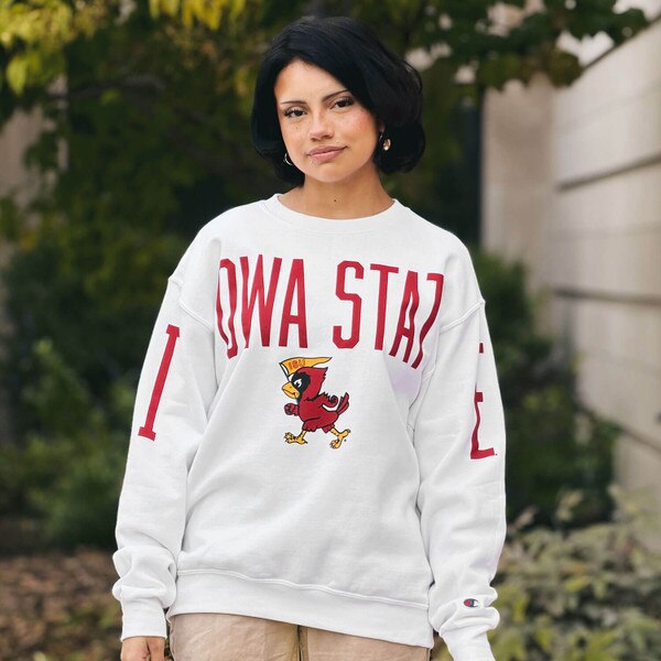 Champion® Pennant Cy Iowa State White Powerblend Crewneck